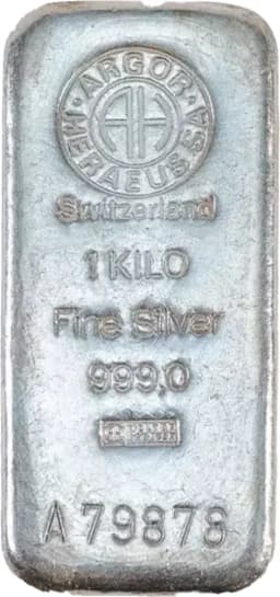 1 Kilo Silver Bar | Argor-Heraeus — Reverse thumbnail