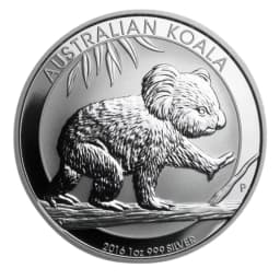 2016 1oz .999 Silver Australian Perth Mint Koala $1 Coin — Reverse thumbnail