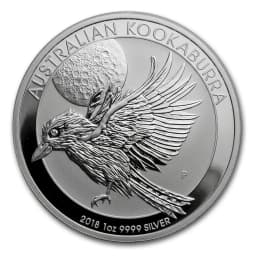2018 1oz .999 Silver Australian Perth Mint Kookaburra $1 Coin — Reverse thumbnail