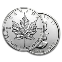 2012 1oz 9999 Canadian Silver Maple Leaf $5 Coin — Combined view thumbnail