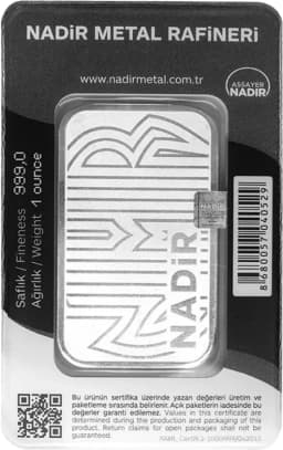 1 oz Silver Bar | Nadir Metal Rafineri — Reverse thumbnail