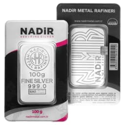 100g Silver Bar Nadir Metal Rafineri Minted — Reverse thumbnail