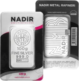 100g Silver Bar Nadir Metal Rafineri Minted — Combined view thumbnail