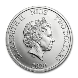 2020 1 oz .999 Silver Hawksbill Turtle Niue $2 Coin — Obverse thumbnail