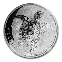 2020 1 oz .999 Silver Hawksbill Turtle Niue $2 Coin — Reverse thumbnail