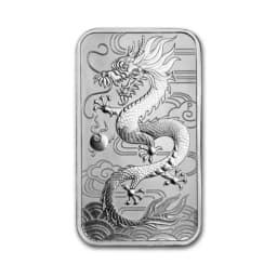 2018 1 oz 9999 Silver Australian Rectangular Dragon $1 Coin Bar — Reverse thumbnail