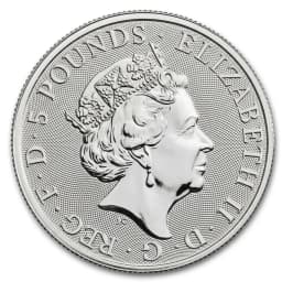 2023 The Royal Tudor Beasts Yale of Beaufort 2oz 9999 Silver Bullion 5 Pound Coin — Obverse thumbnail