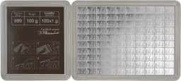 100 x 1g CombiBar Silver Valcambi — Reverse thumbnail