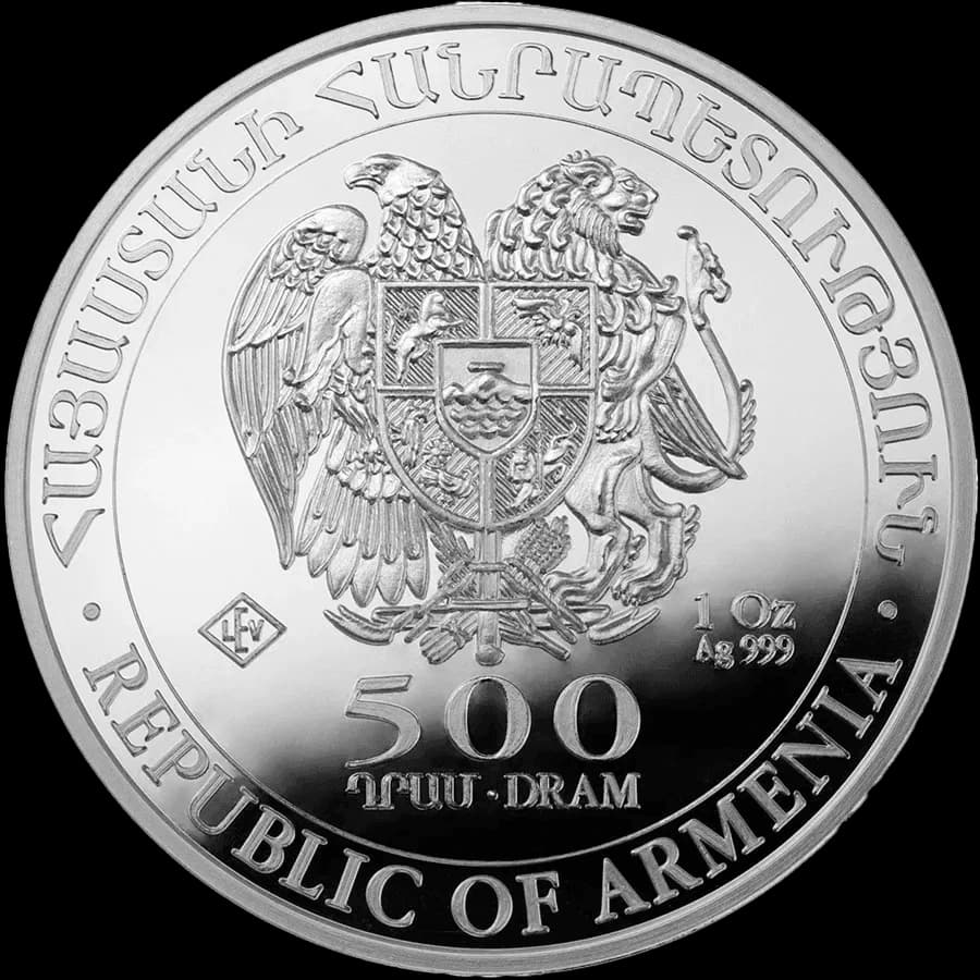 2018 Armenia 1 oz Silver Noah's Ark BU 500 Drams Coin