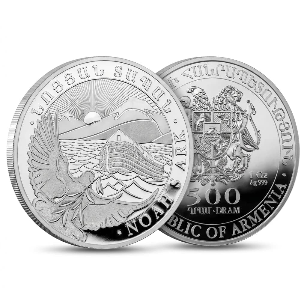 Armenia 1 oz Silver Noah's Ark BU 500 Drams Coin