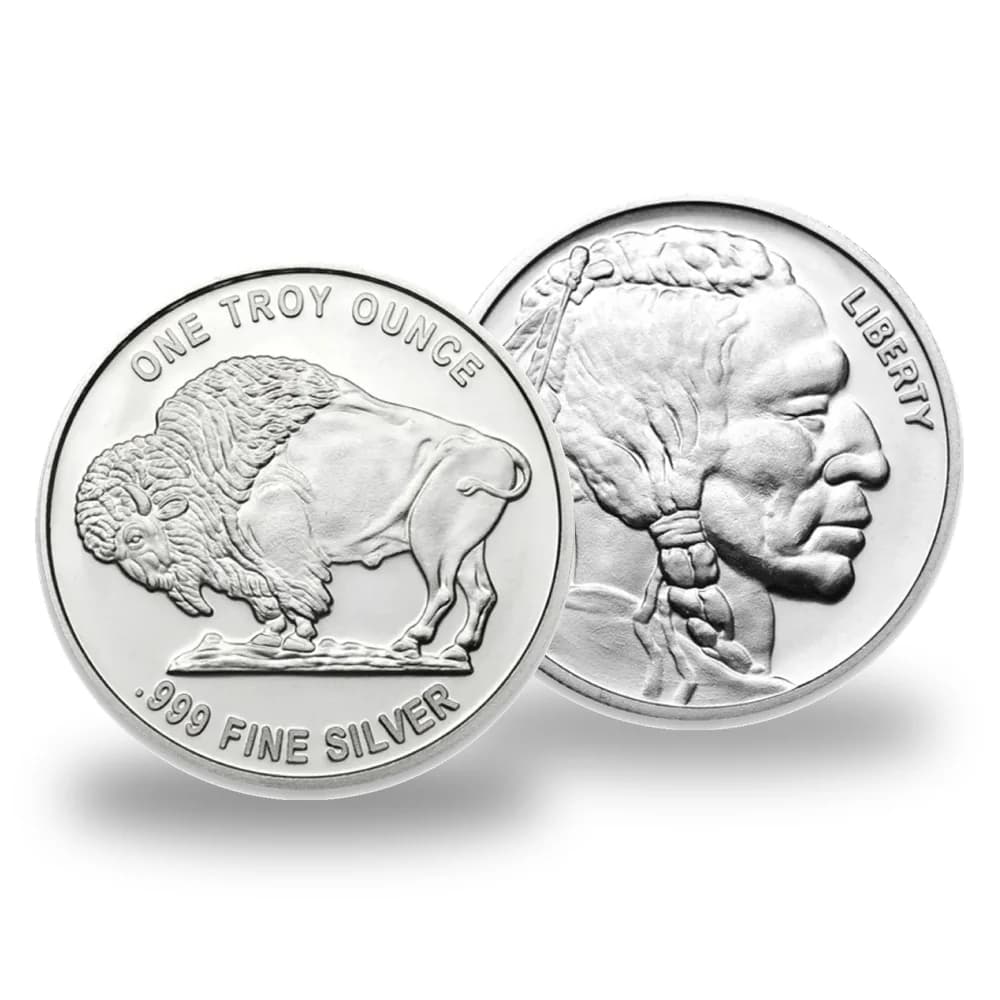1oz .999 Silver Round (Random Design) — Combined view