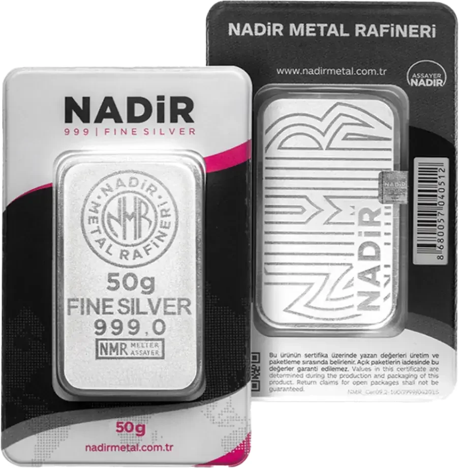 50g Silver Bar Nadir Metal Rafineri