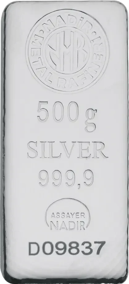 500g Silver Bar Nadir Metal Rafineri