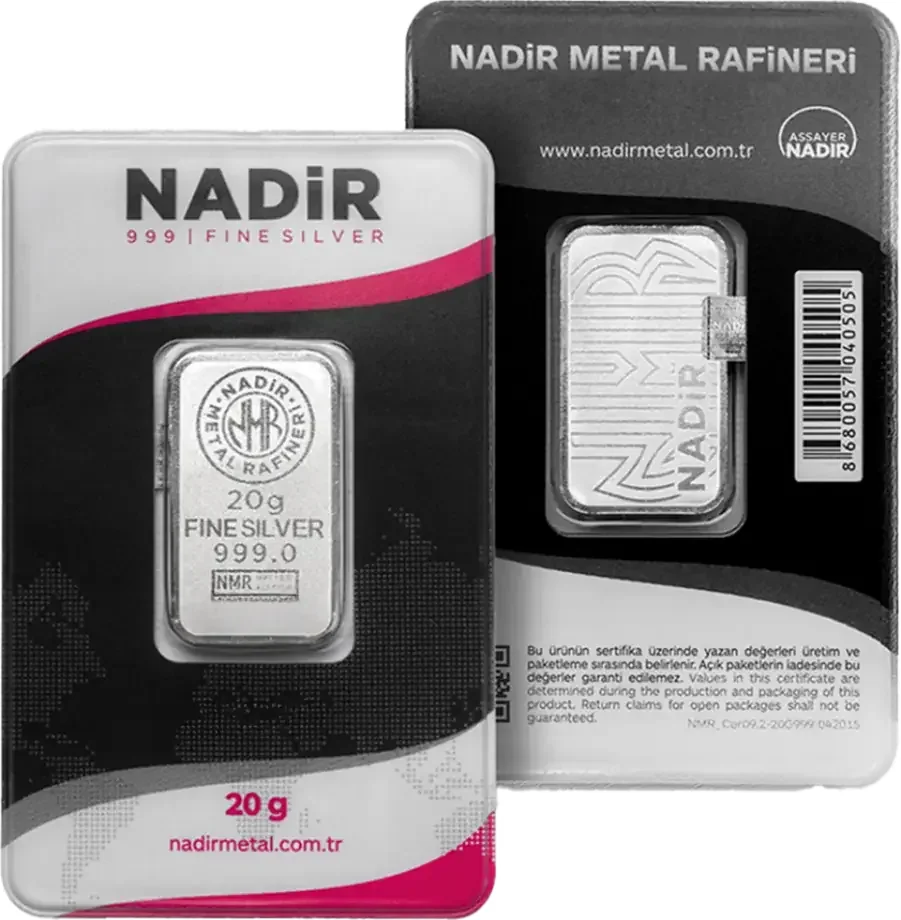 20g Silver Bar Nadir Metal Rafineri
