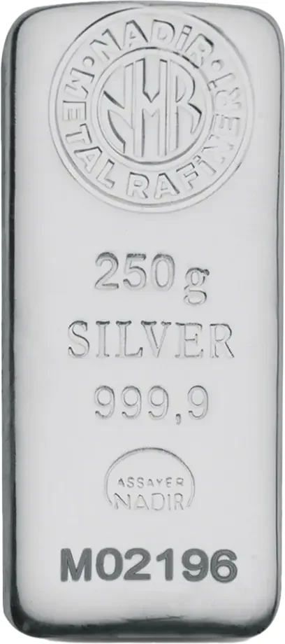 250g Silver Bar Nadir Metal Rafineri