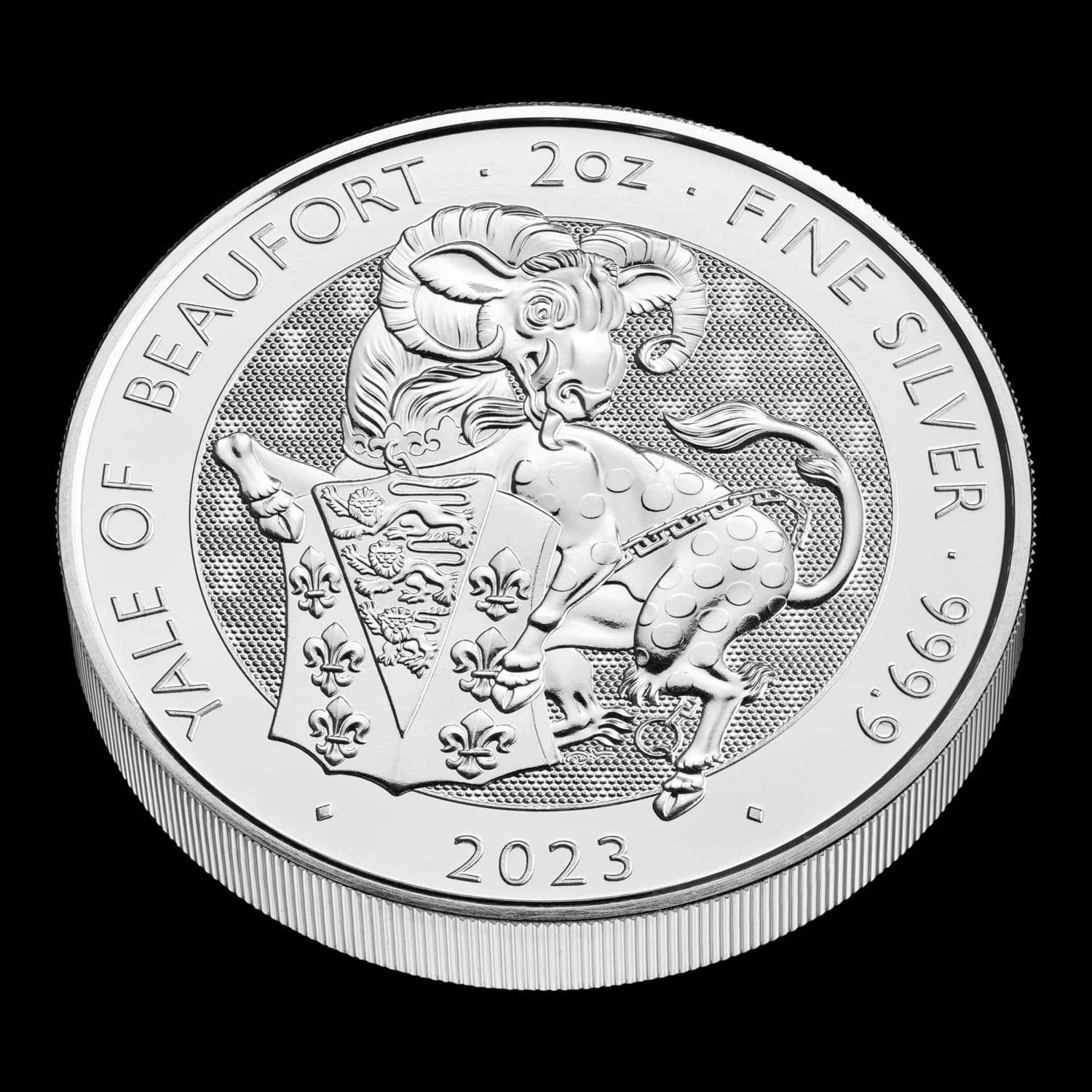 2023 The Royal Tudor Beasts Yale of Beaufort 2oz 9999 Silver Bullion 5 Pound Coin