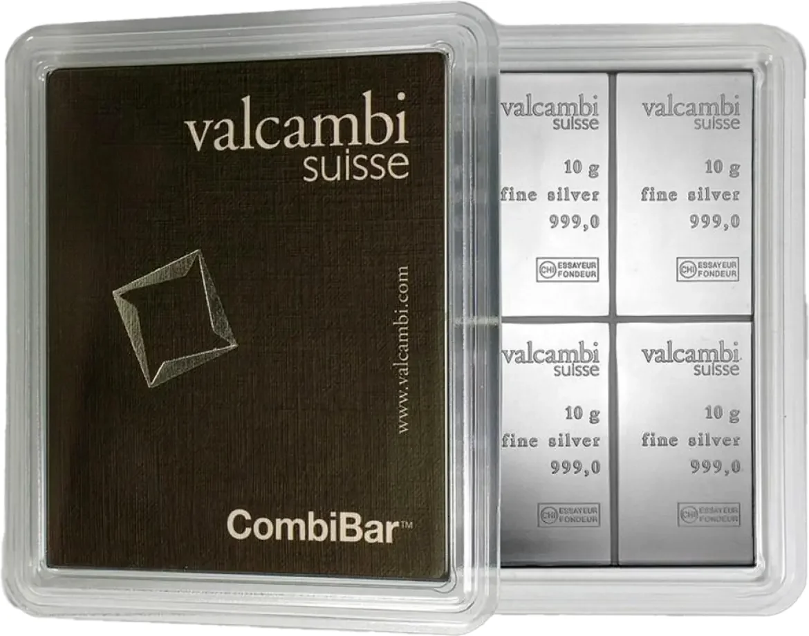 10 x 10g CombiBar Silver Valcambi