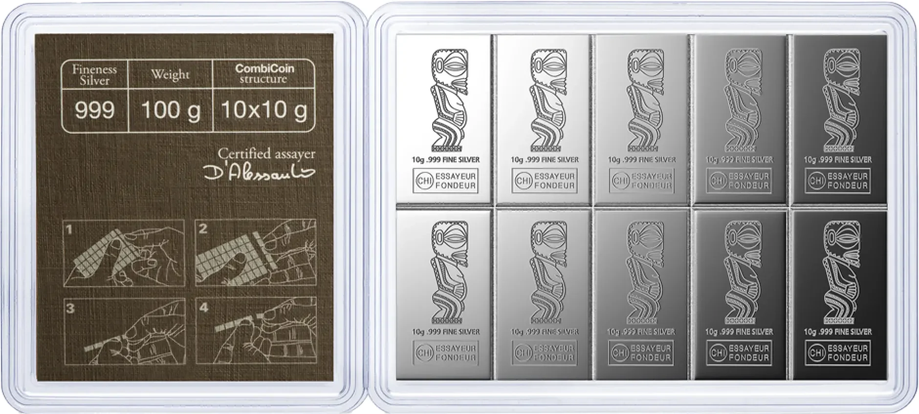 10 x 10g Silver CombiCoin Valcambi
